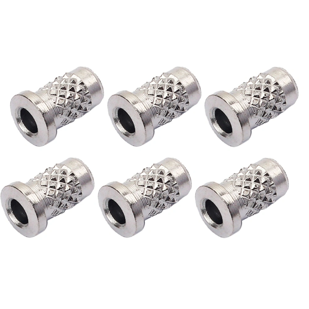 6pcs External Thread Guitar String Caps Mounting Buckle Through Body Ferrules Bushing Parts Guitar Accessories GE26 Silver