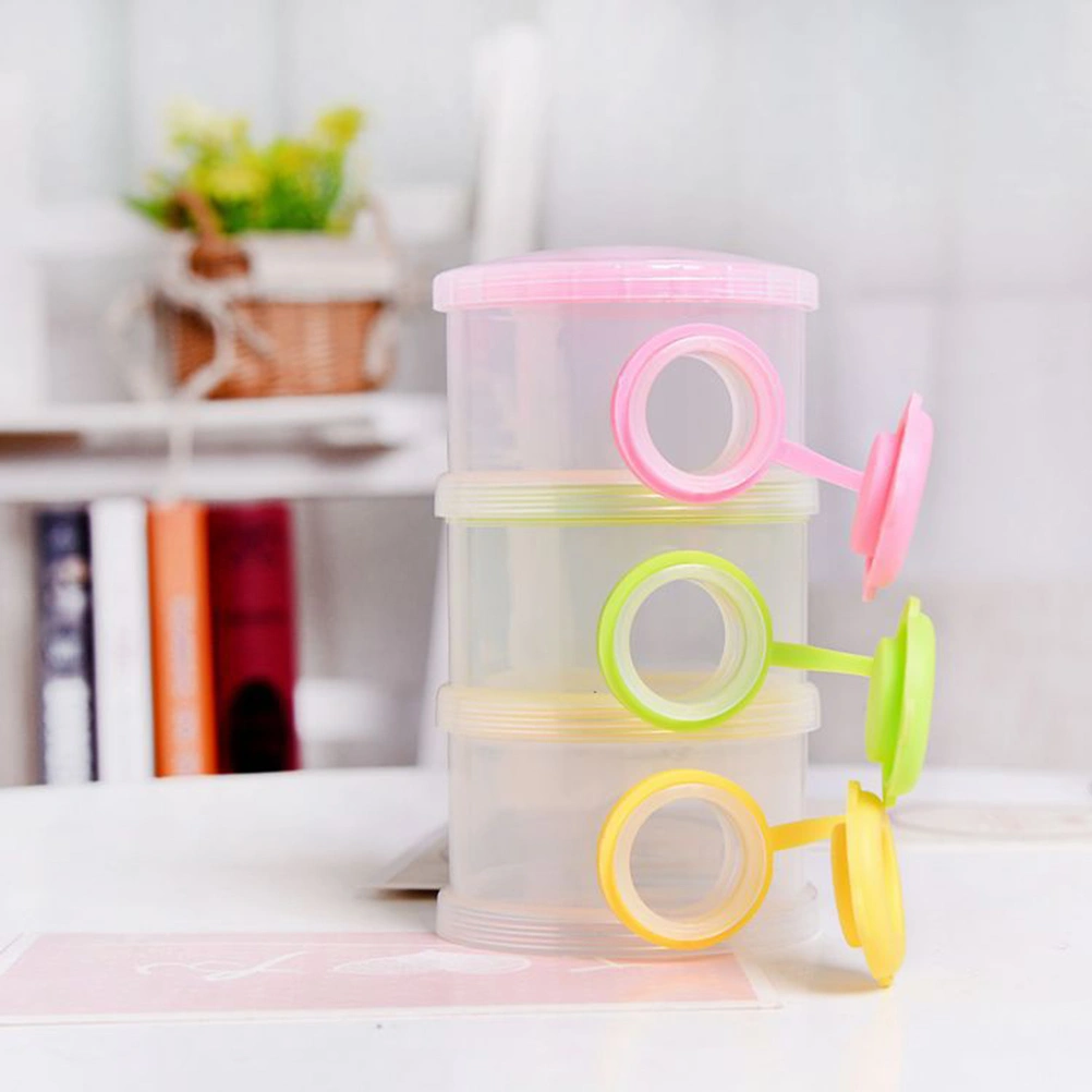 3 Layers Baby Milk Powder Formual Dispenser Baby Feeding Travel Storage Container Non-Spill Stackable Snack Storage Container