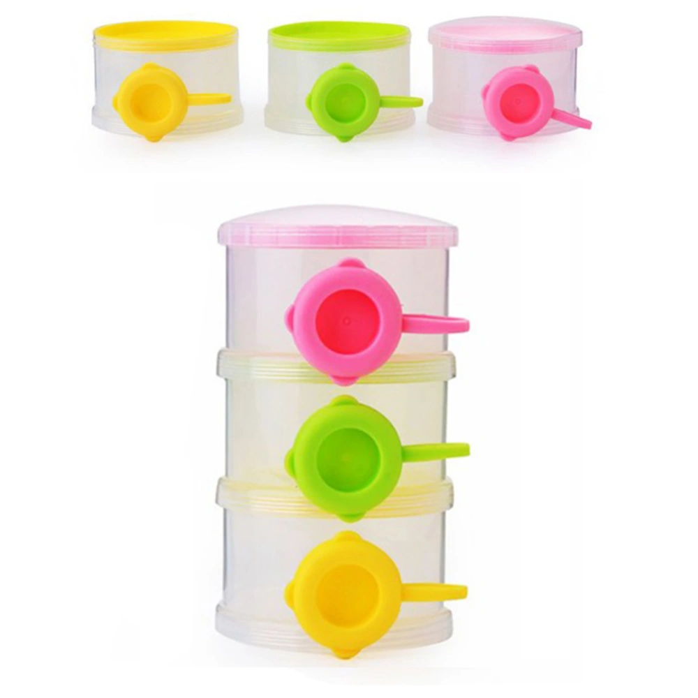 3 Layers Baby Milk Powder Formual Dispenser Baby Feeding Travel Storage Container Non-Spill Stackable Snack Storage Container