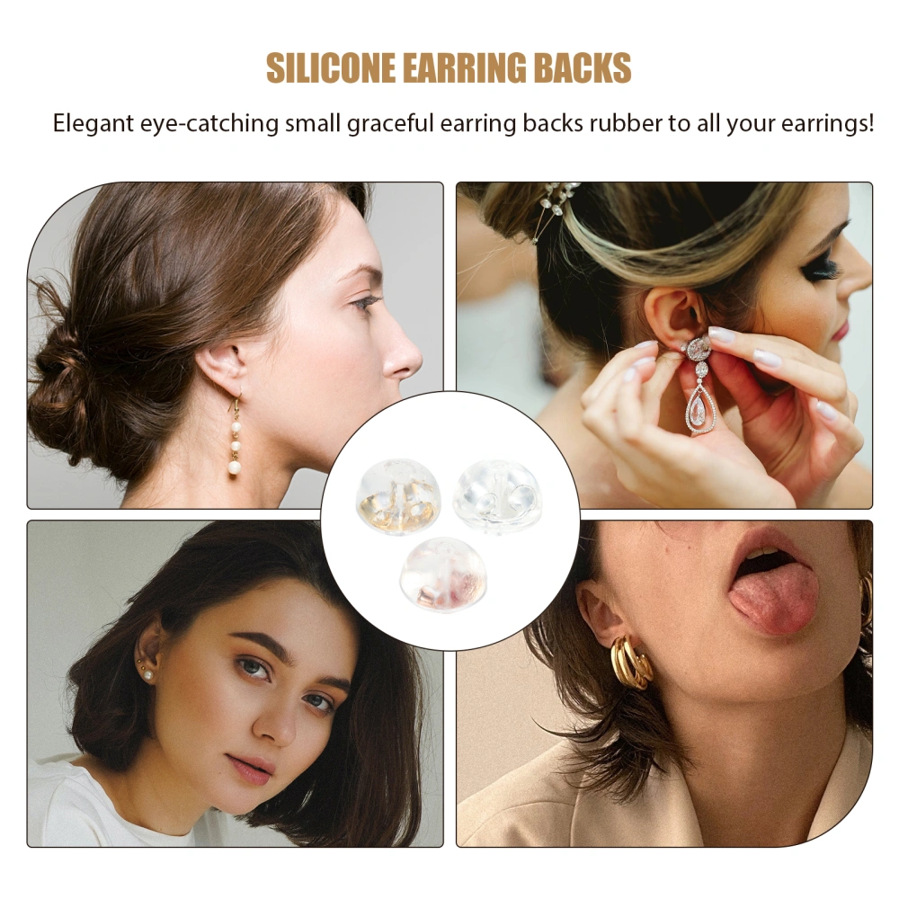 30pcs Silicone Earring Backs Ear Stud Backs Earring Stoppers Earring Accessories