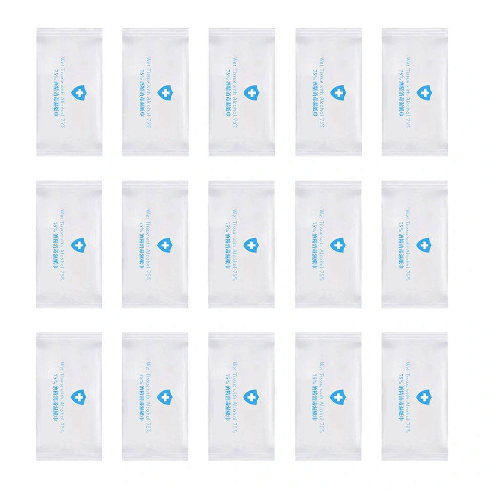 1 Pack/20 Pcs Alcohol Wet Wipes Alcoholic Cotton Wash-Free Sterilizing Wet Wipes for Daily Use Travel (White)
