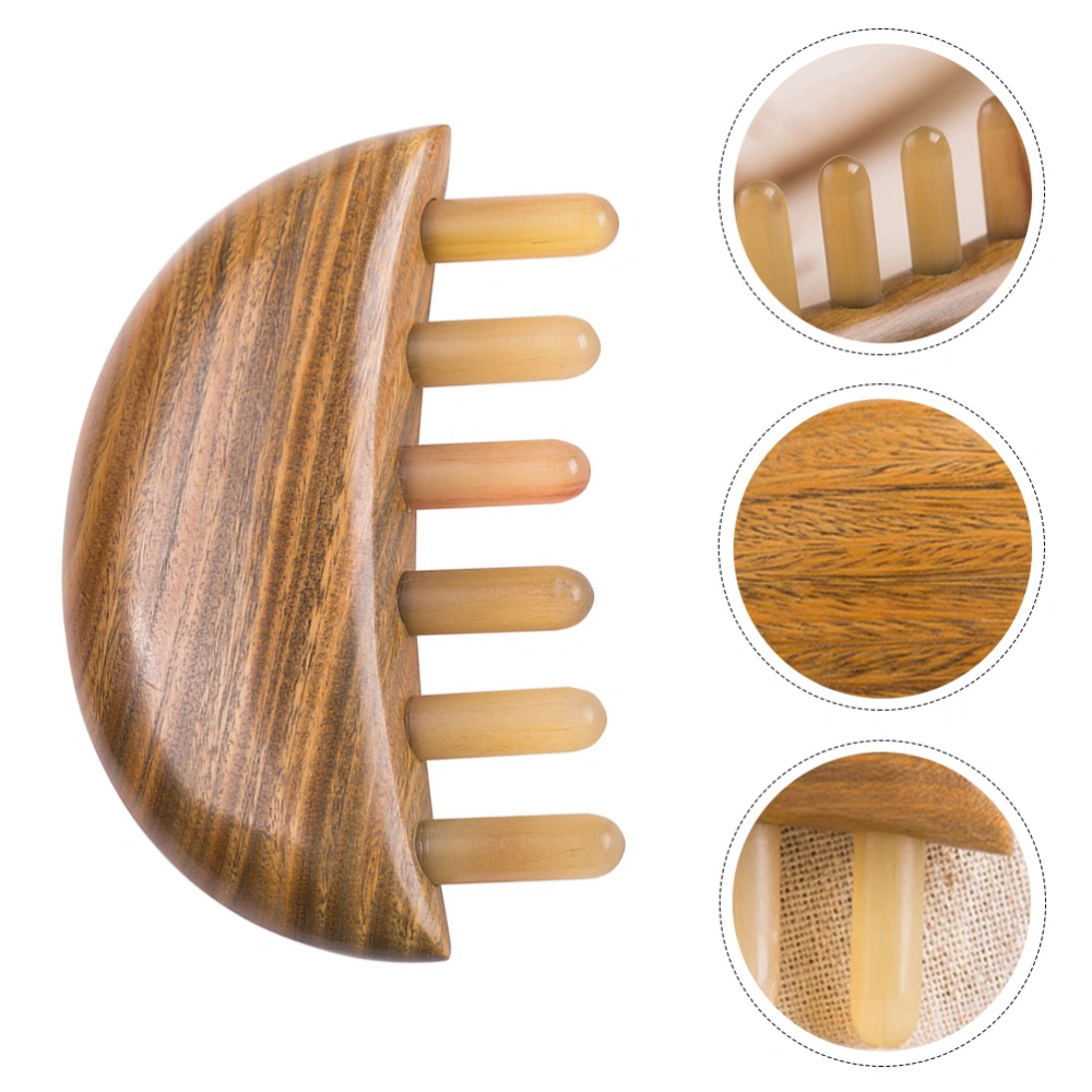 1 Pc Smooth Massage Comb Beautiful Sandalwood Comb Portable Wide Tooth Comb