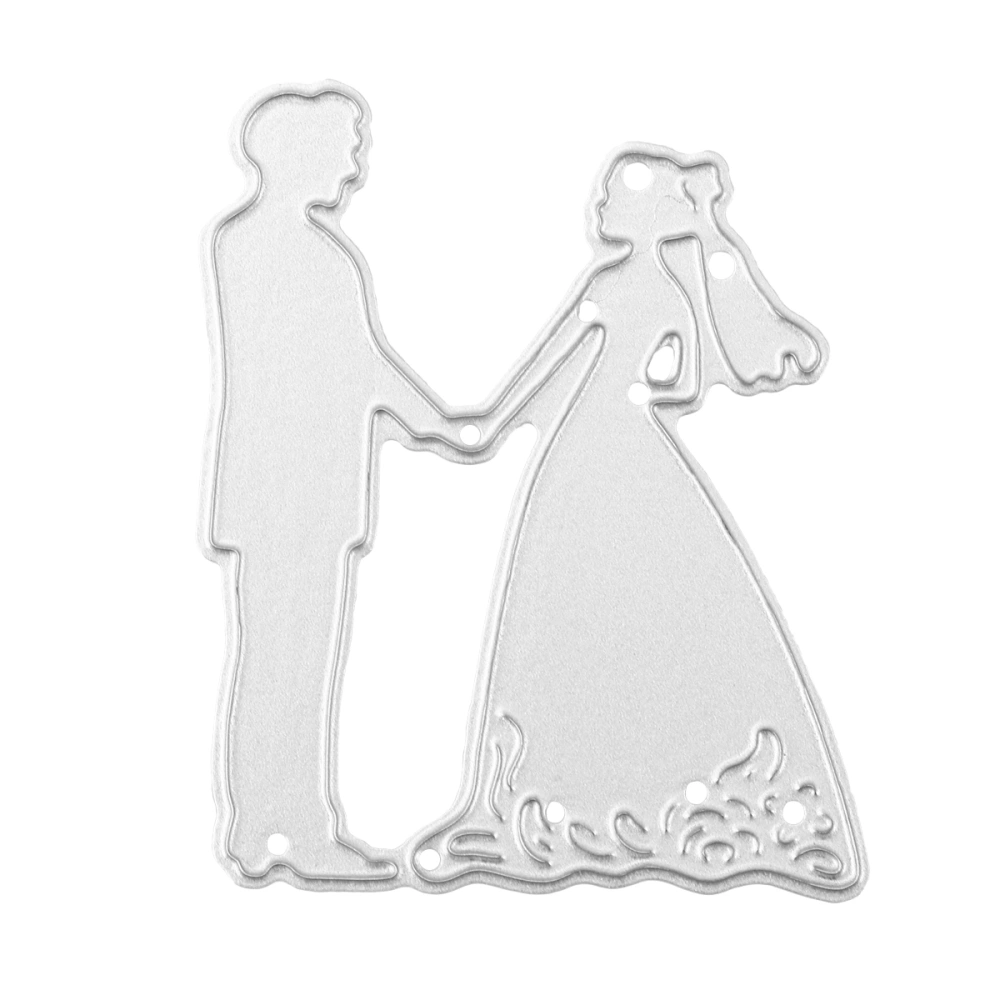 Cutting Dies Metal Stencil Template Mould DIY Metal Embossing Stencil For Album Scrapbooking Paper Art Craft Decor (Bride and Bridegroom)