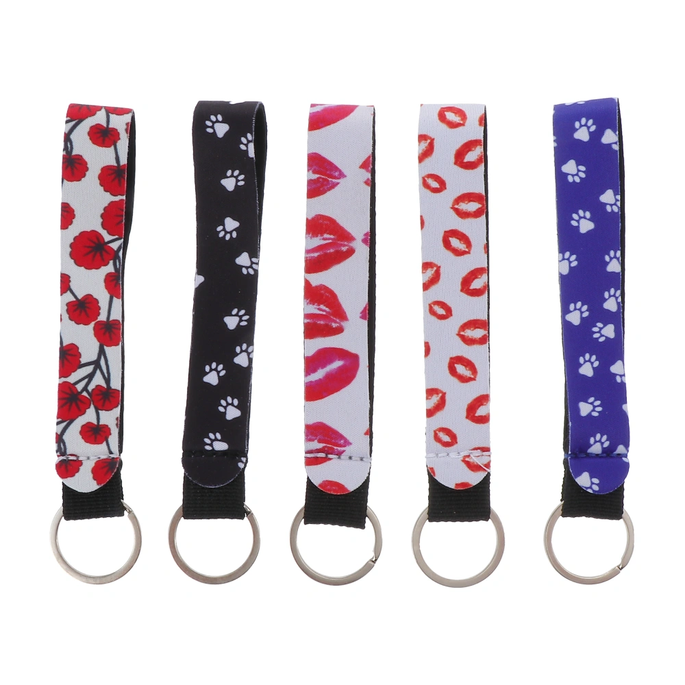 5pcs Colorful Wrist Straps Multifunctional Key Chain Key Hanging Straps Key Lanyard