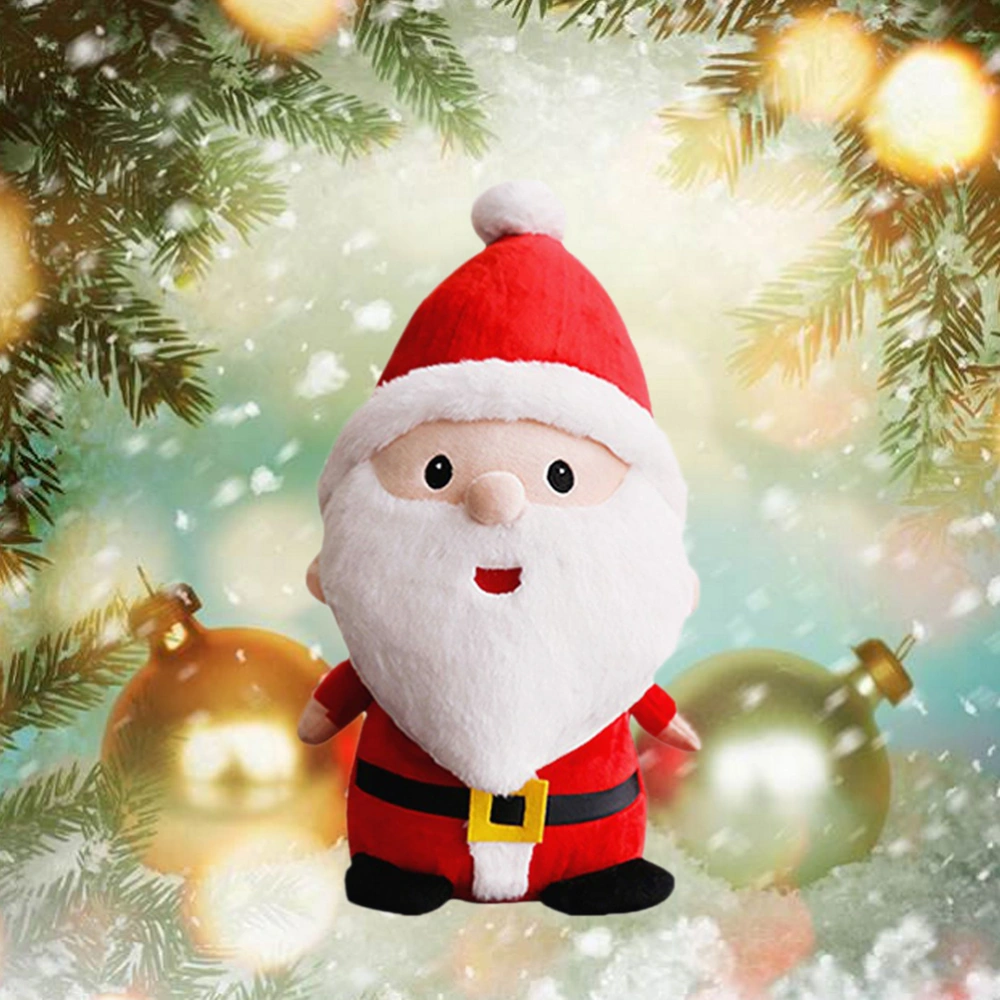 Christmas Small Plush Dolls Cartoon Santa Claus Toys Gift Xmas Desktop Decor for Home Hotel Shop (23cm Height)