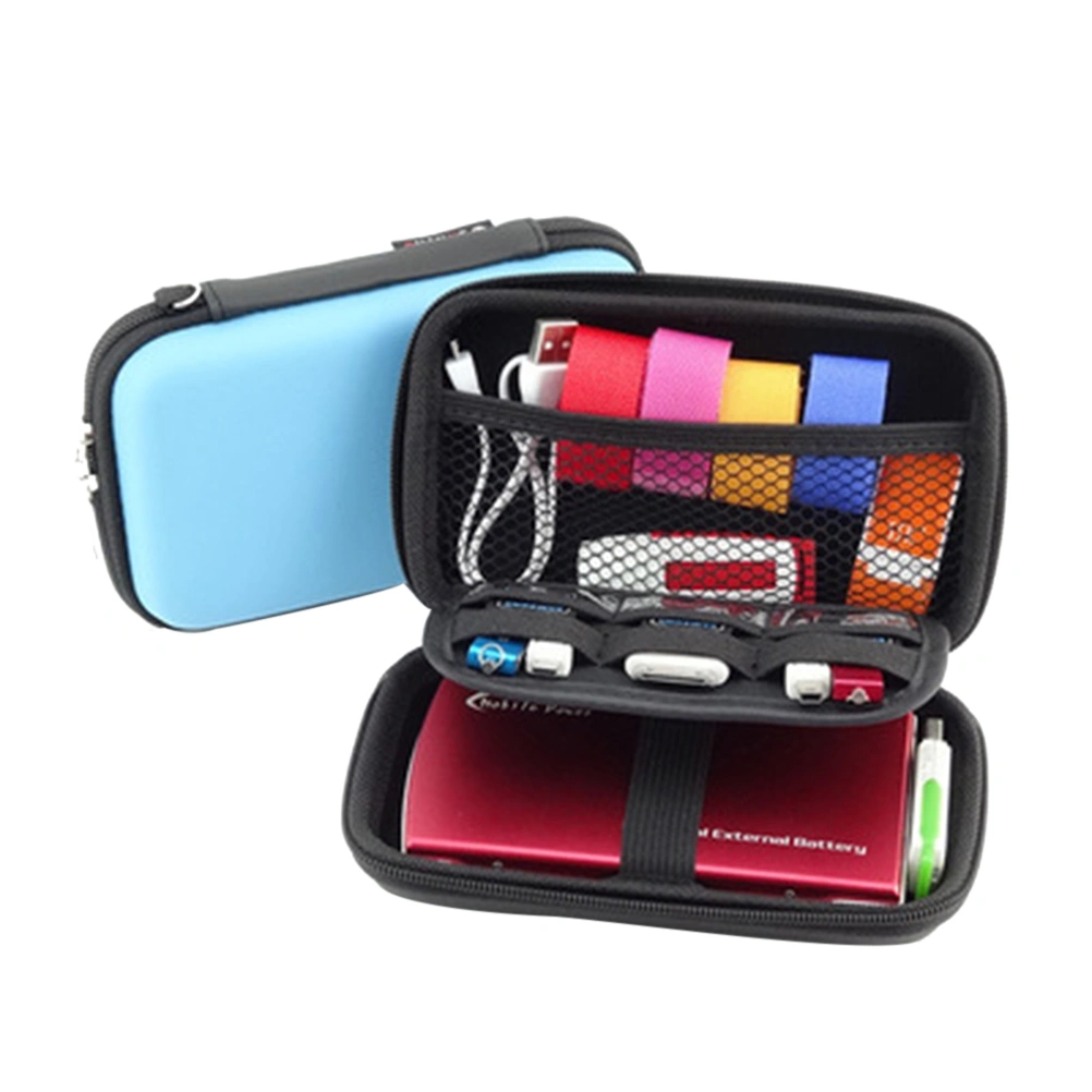 Waterproof Electronics Accessory Organizer Travel Portable Carrying Storage Bag （Blue）