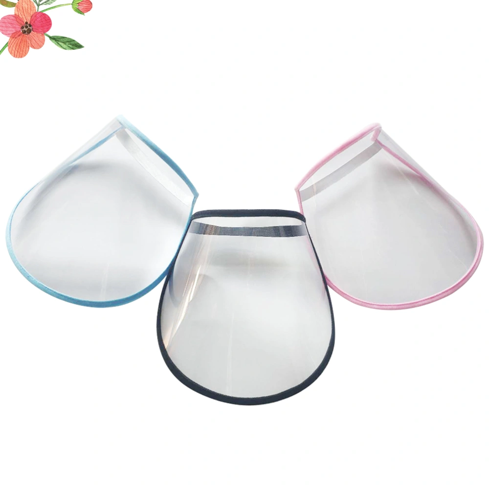 3pcs Useful Face Protective Mask Transparent Face Guard Spittle-proof for Adults (Random Color Edge)