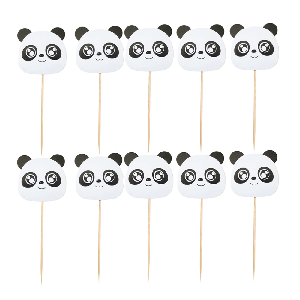 24pcs Panda Shape Cake Toppers Decorative Animal Cupcake Muffin Food Fruit Picks Baby Shower Birthday Party Favors Supplies