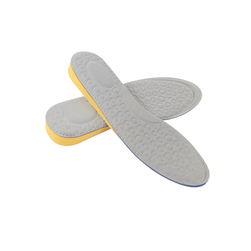 1 Pair of 3.5m Sports Shoe Lift EVA Invisible Heightening Insole Height Increase Shoe Pads Yellow and Grey Suitable for 43-44 Yards