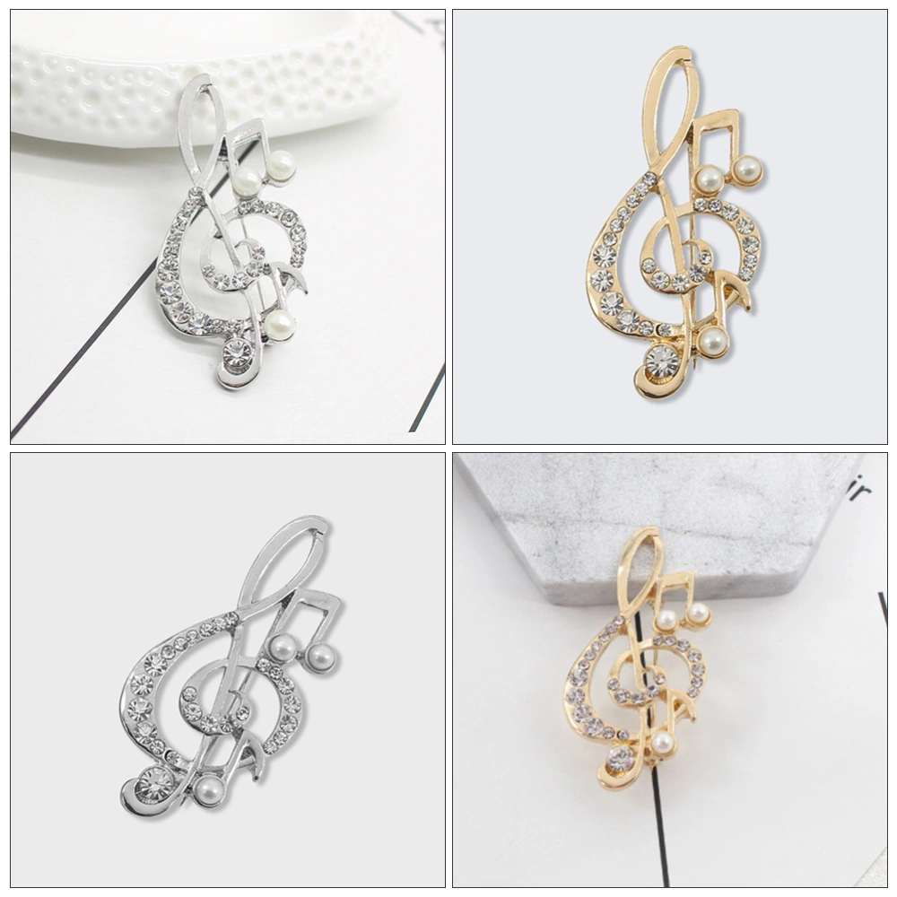 2Pcs Music Note Design Brooches Fashion Brooch Pin Clothes Decorations