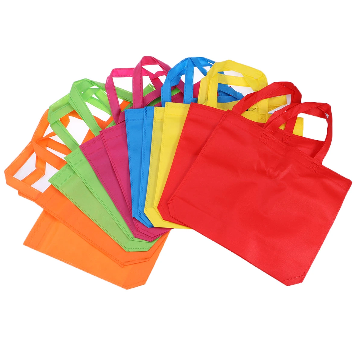 24pcs Reusable Party Gift Tote Bags Non-Woven Fabric Shopping Bag Portable Handbag for Birthday Halloween Mixed Color