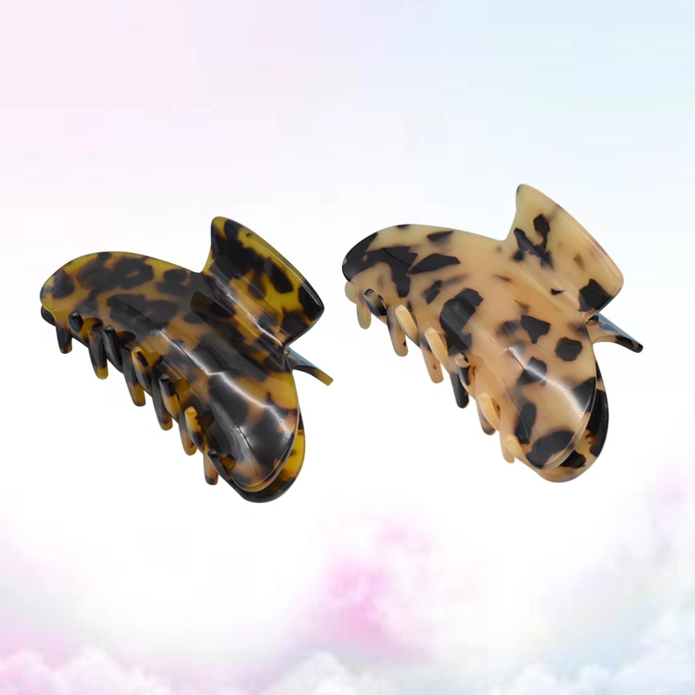 2pcs Leopard Hair Clips Creative Grip Clips Durable Jaw Clip Fashion Ponytail Holder for Women Girls