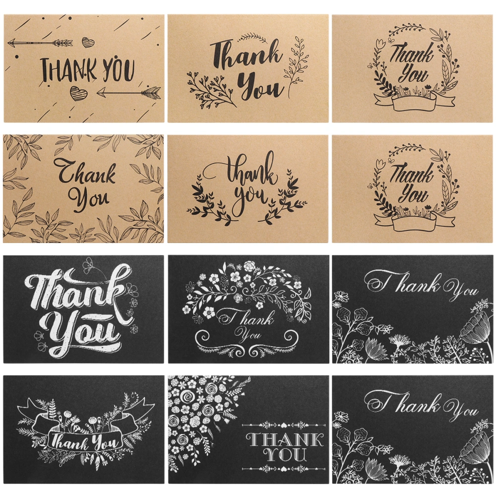 partykindom 150 SETS Thank You Cards Set Greeting Cards Notes With Kraft Envelopes Stickers All-Occasion Thank You Notecards