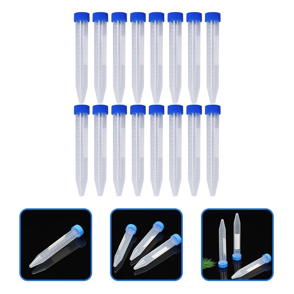 30pcs Centrifuge Tube 15ml Test Tube With Screw Caps Atomization Tube Supply