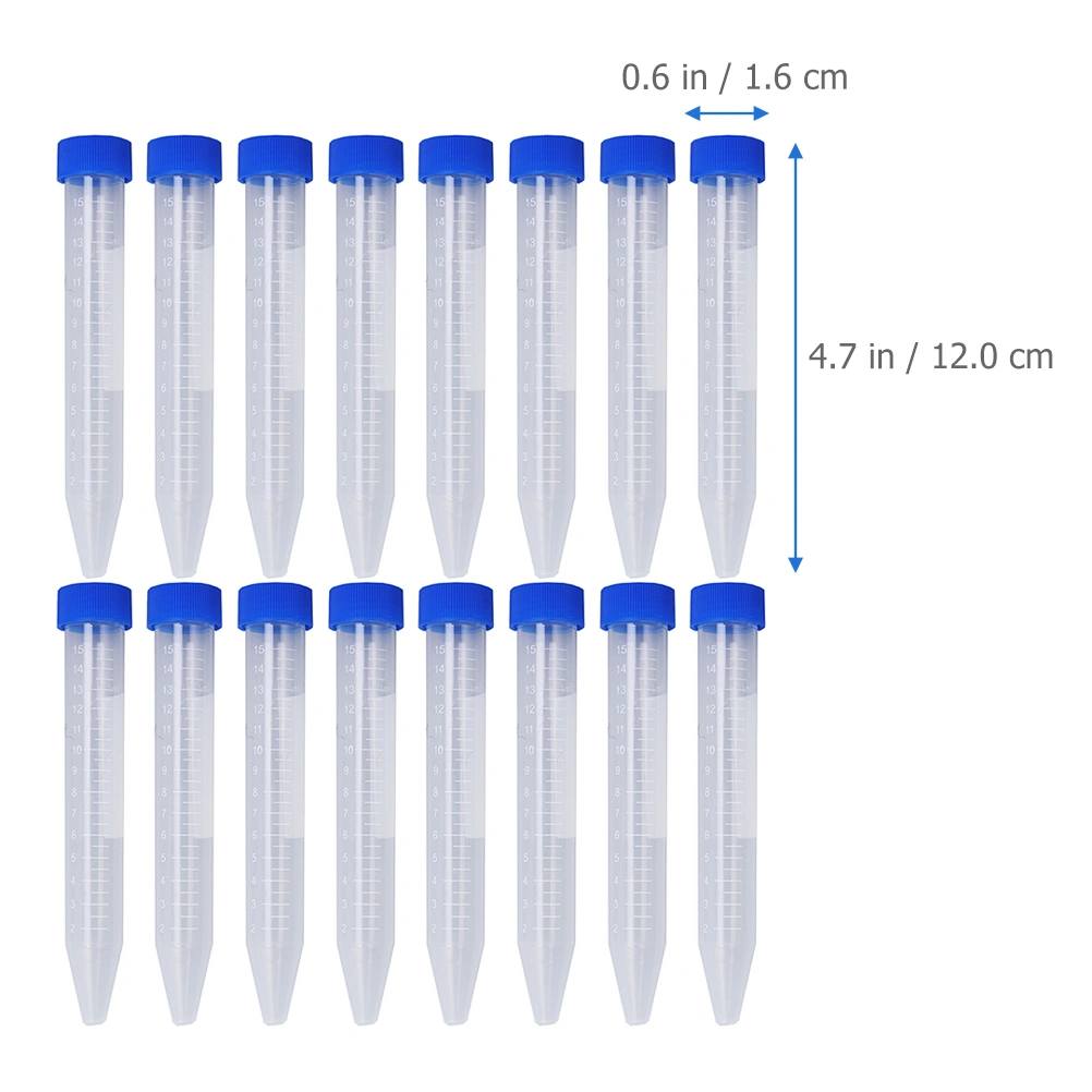 30pcs Centrifuge Tube 15ml Test Tube With Screw Caps Atomization Tube Supply