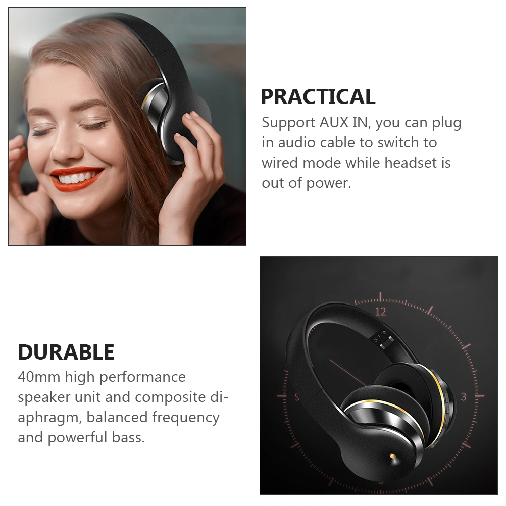 Wireless Gaming Headset AUX IN Portable Noise Cancelling Foldable Headphone