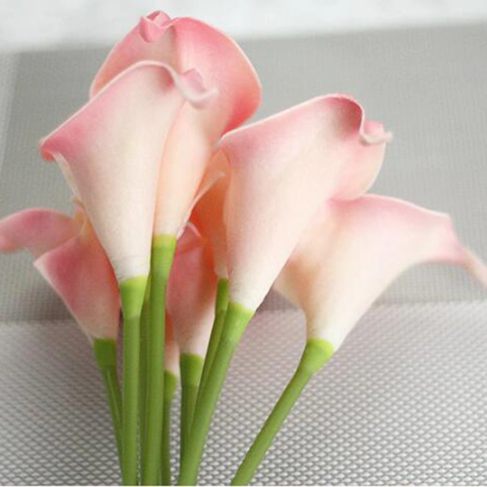 1pc Artificial Calla Lily Flowers Bouquet Bridal Wedding Simulation Bouquet Flowers Decorative Bouquet for Home Living Room Party Wedding Decoration Photography Background Props(Pink)