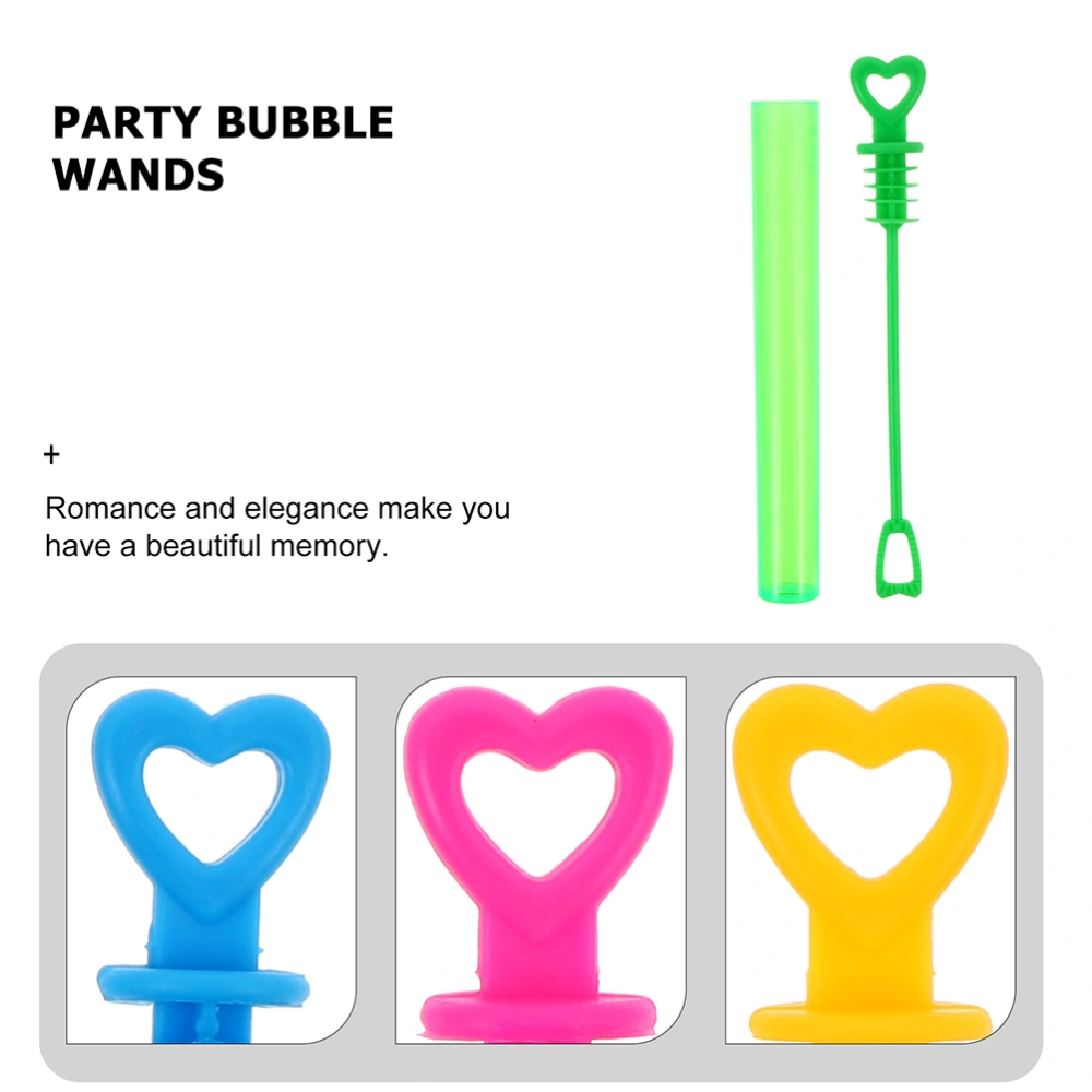 30pcs Refilled Bubble Wands Children Heart Empty Bubble Party Favors for Children (Mixed Color)