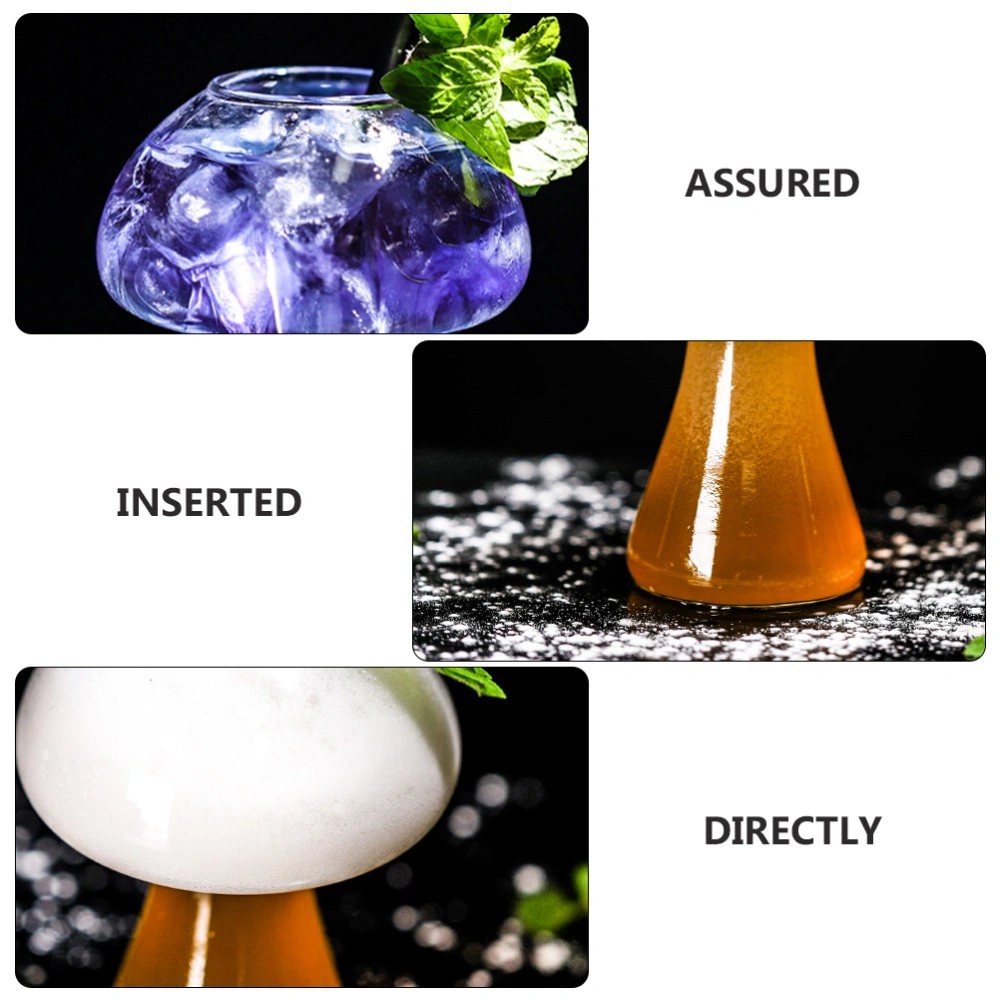 1pc Mushroom Shaped Cocktail Glass Cup Wine Glass Cup for Bar (Transparent)