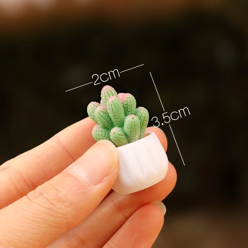 4Pcs Miniature Potted Plant Ornaments Artificial Succulent Cactus Potted Plant for Micro Landscape