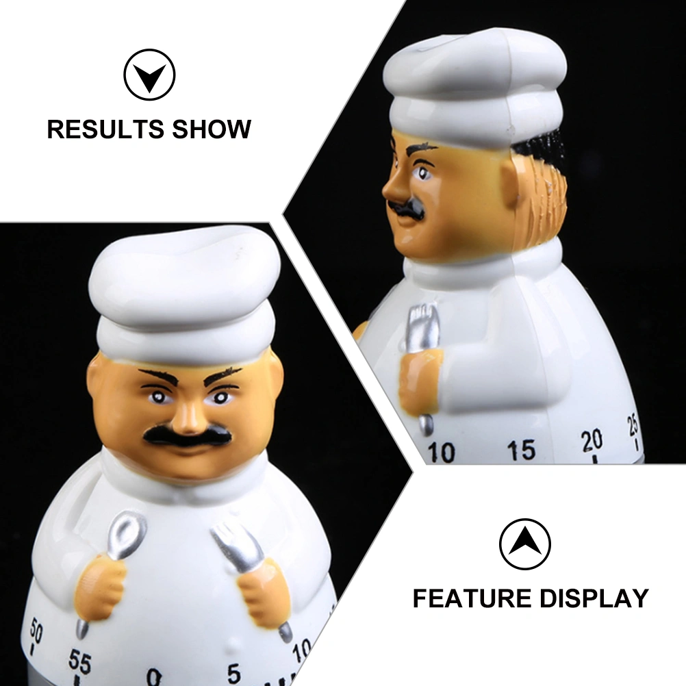 Kitchen Timer Manual Mechanical Cartoon Chef Shape Kitchen Timer Supply