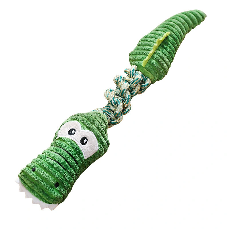 Puppy Chew Toy Crocodile Shaped Molar Toy Dog Cotton Rope Knot Chewing Toy