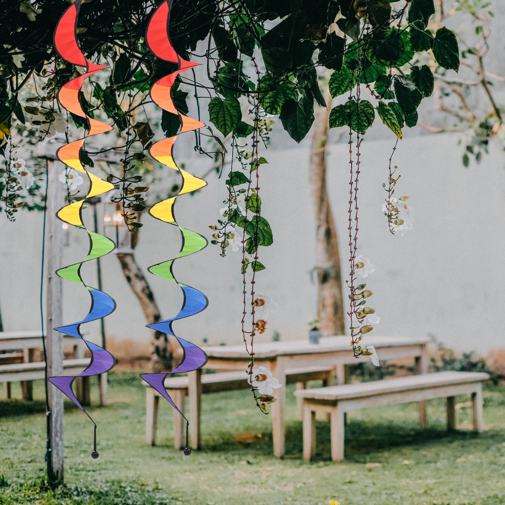 4pcs Rainbow Wind Pinwheels Yard Garden Colorful Hanging Decoration for Outdoor Outside