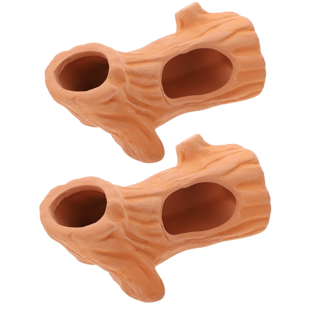 2pcs Fish Tank Hideout Cave Fish Tank Ceramic Decor Aquarium Landscape Ornament