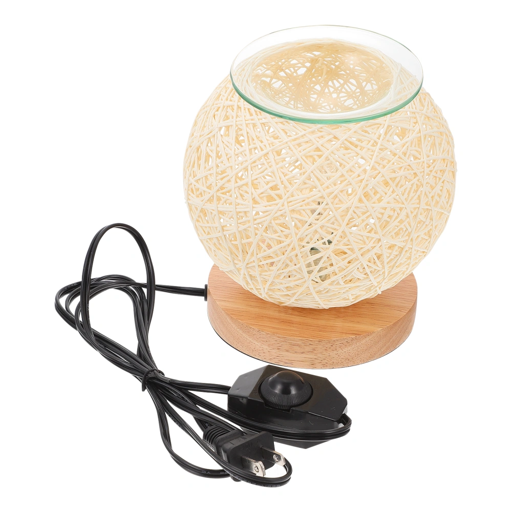 1Pc Rattan Ball Fragrance Lamp Creative Wax Melting Lamp Home Night Light Beige