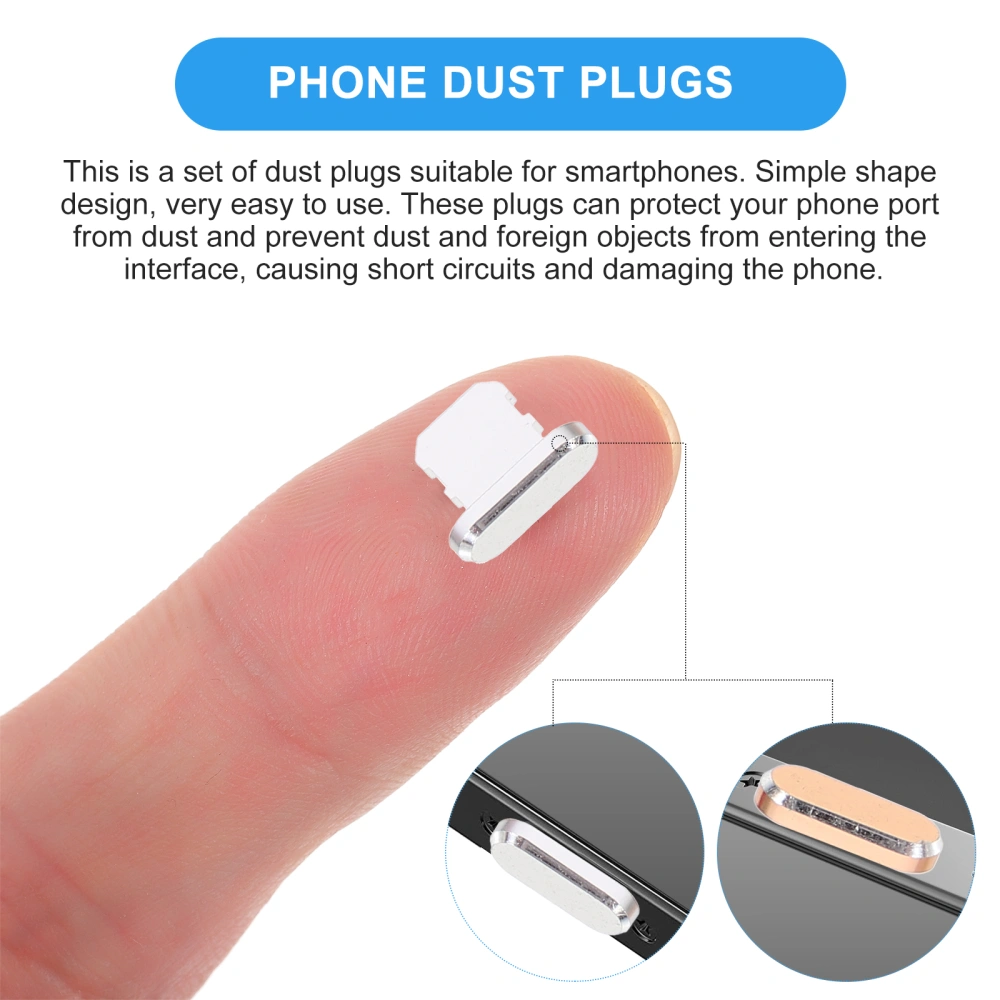 4Pcs Charging Hole Aluminum Alloy Dust Plugs Compatible with iPhone x (Assorted Color)