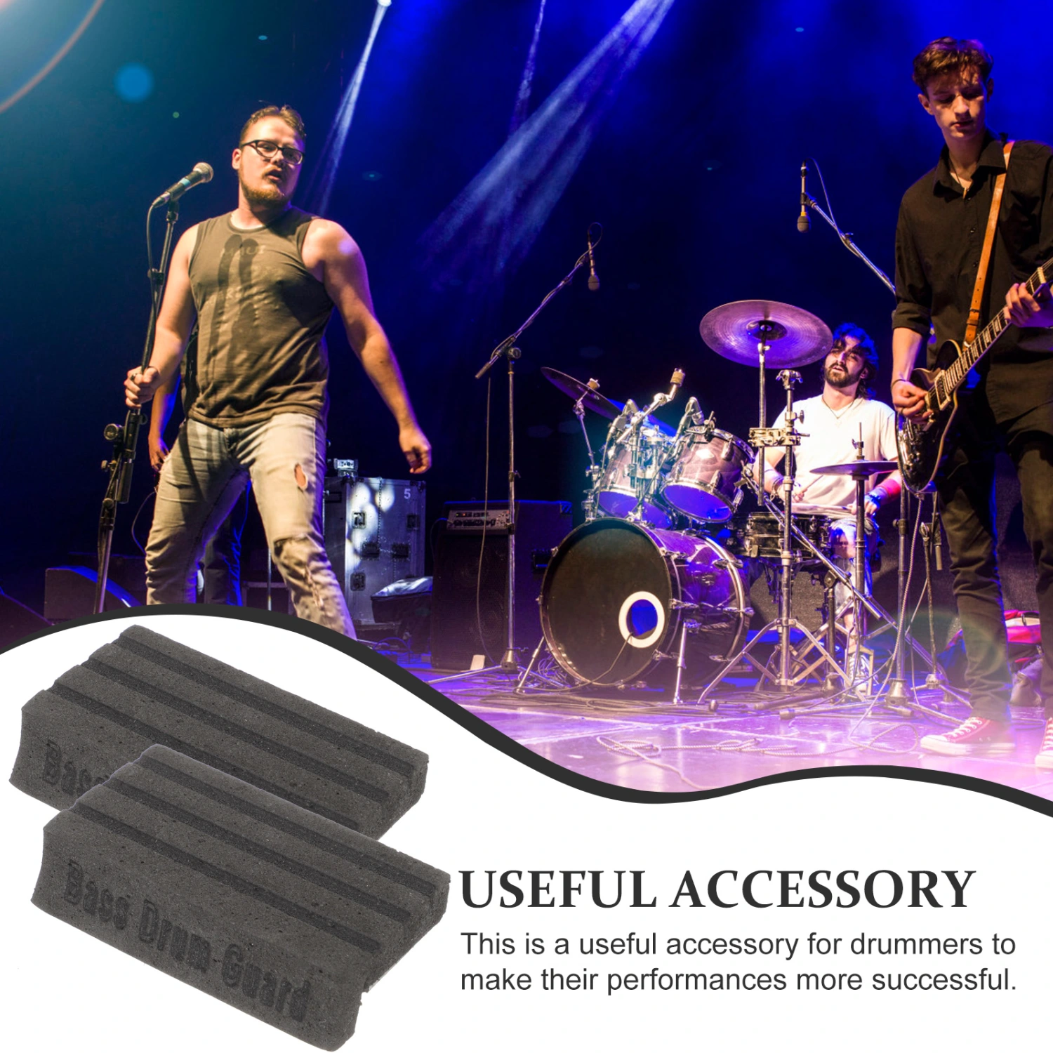 2pcs Practical Drum Hoop Guard Supports Drum Anti-slip Bottom Supports