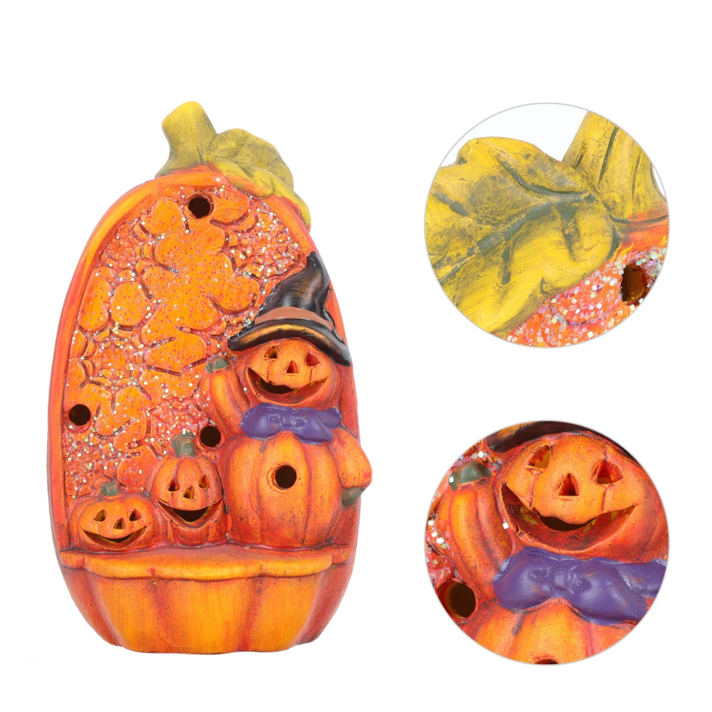 1Pc Pumpkin Shaped Night Light Halloween Decorative Ceramic Lamp Party Supply