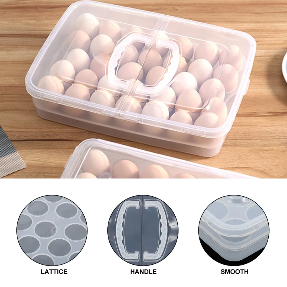 Household Egg Storage Box Refrigerator Egg Container 34 Compartment Egg Box