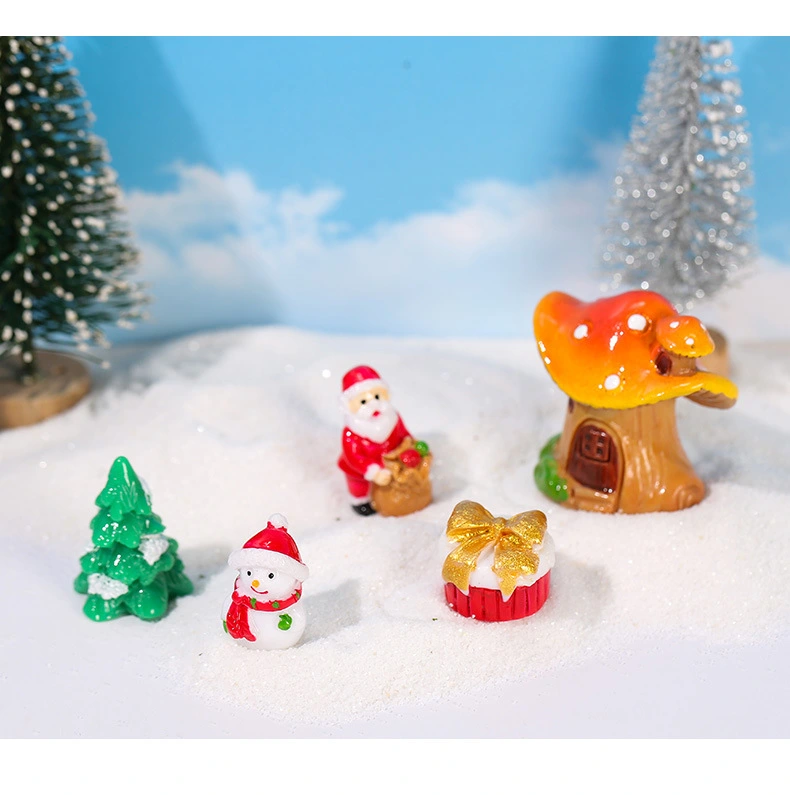 5pcs Christmas Decorations Xmas Table Ornaments Resin Art Crafts Micro Scene Decors