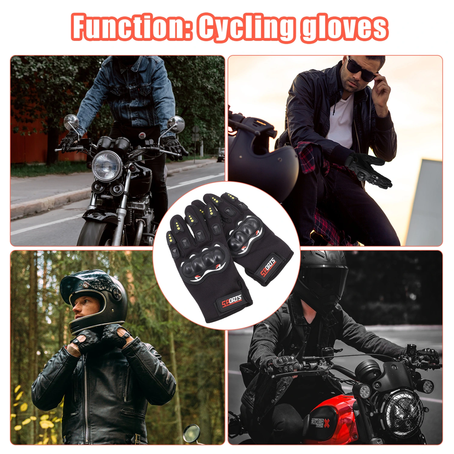 1 Pair of Warmth Full-Finger Gloves Anti-slip Gloves Multi-function Riding Gloves