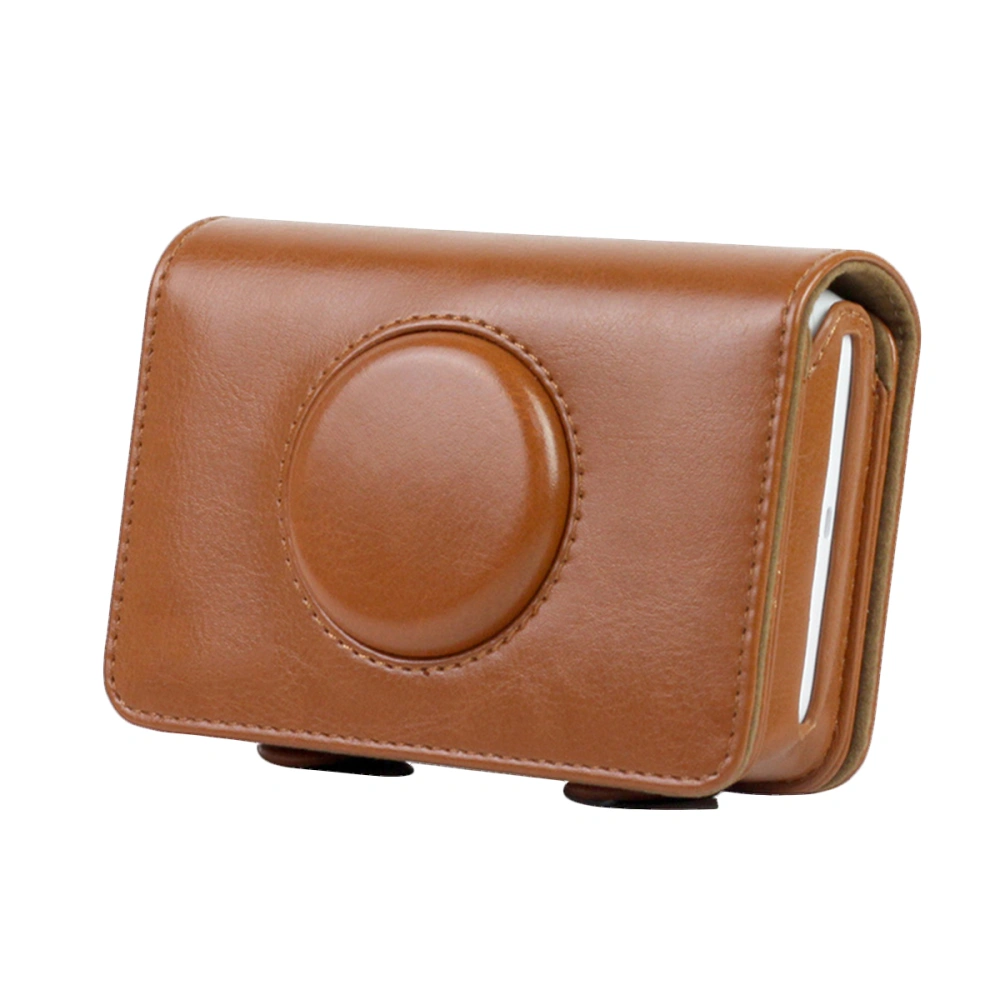 Colorful PU Leather Protective Case Camera Bag for Snap Touch (Brown)