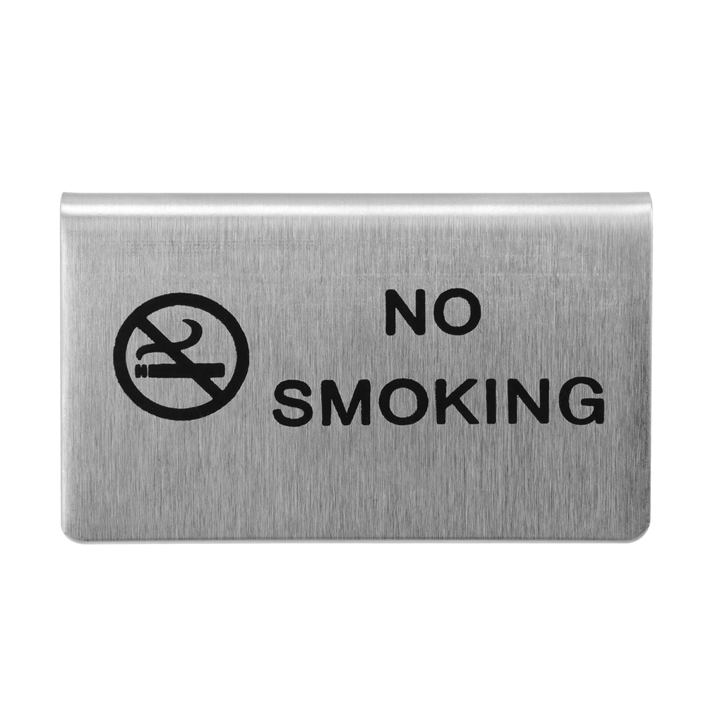 1pc Stainless Steel No Smoking Table Sign No Smoking Sign for Home (Silver)