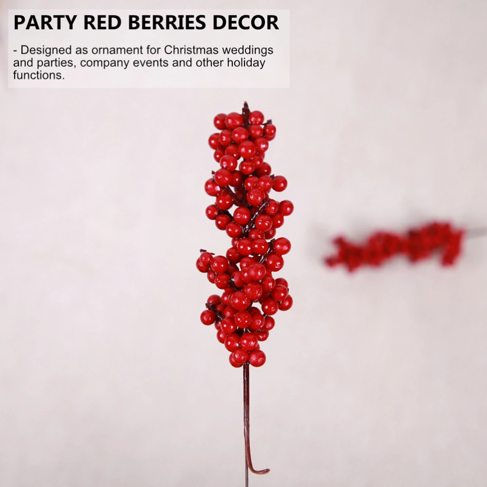 6pcs Simulation Red Berries Christmas Tree Decoration Accessories Party Props