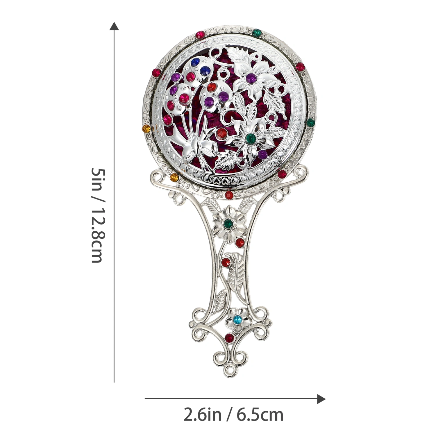 1 Set Portable Makeup Mirror Mini Vanity Mirror with Comb Elegant Mirror