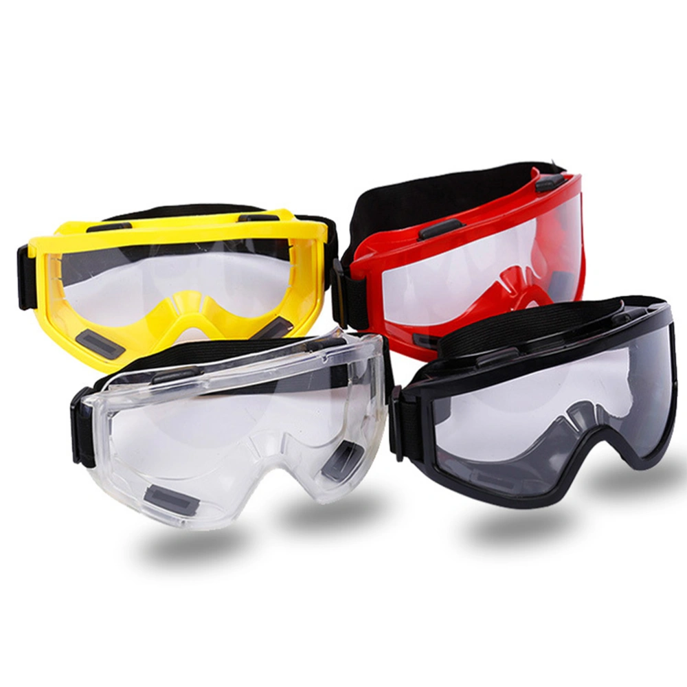 Protective Eye Glasses Durable Useful Riding Eyewear Dust Wind Proof Goggles for Outdoor Daily Use (Transparent with Red Frame)