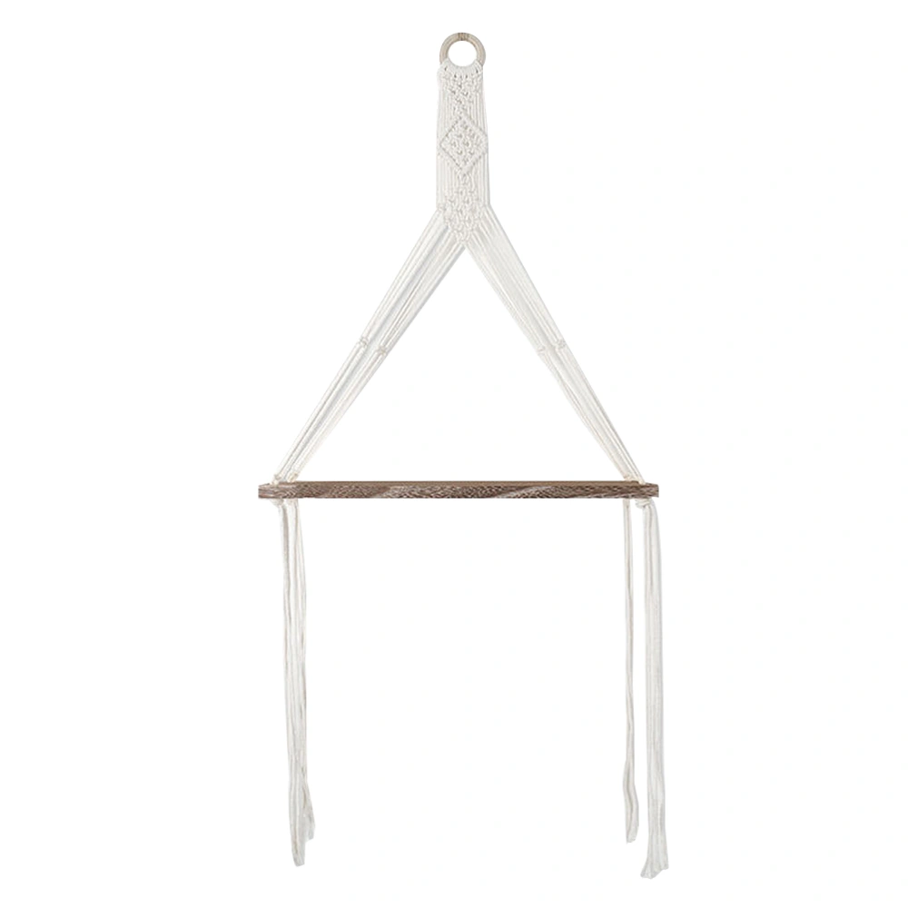 1Pc Swing Rope Shelves Cotton Storage Shelf Hanging Storage Rack Display Wall Hanging Shelves (Retro Color)