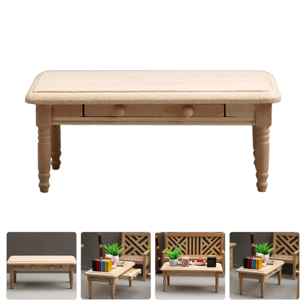 Mini House End Table Model Wooden Unpatterned Table Decor Mini Table Model