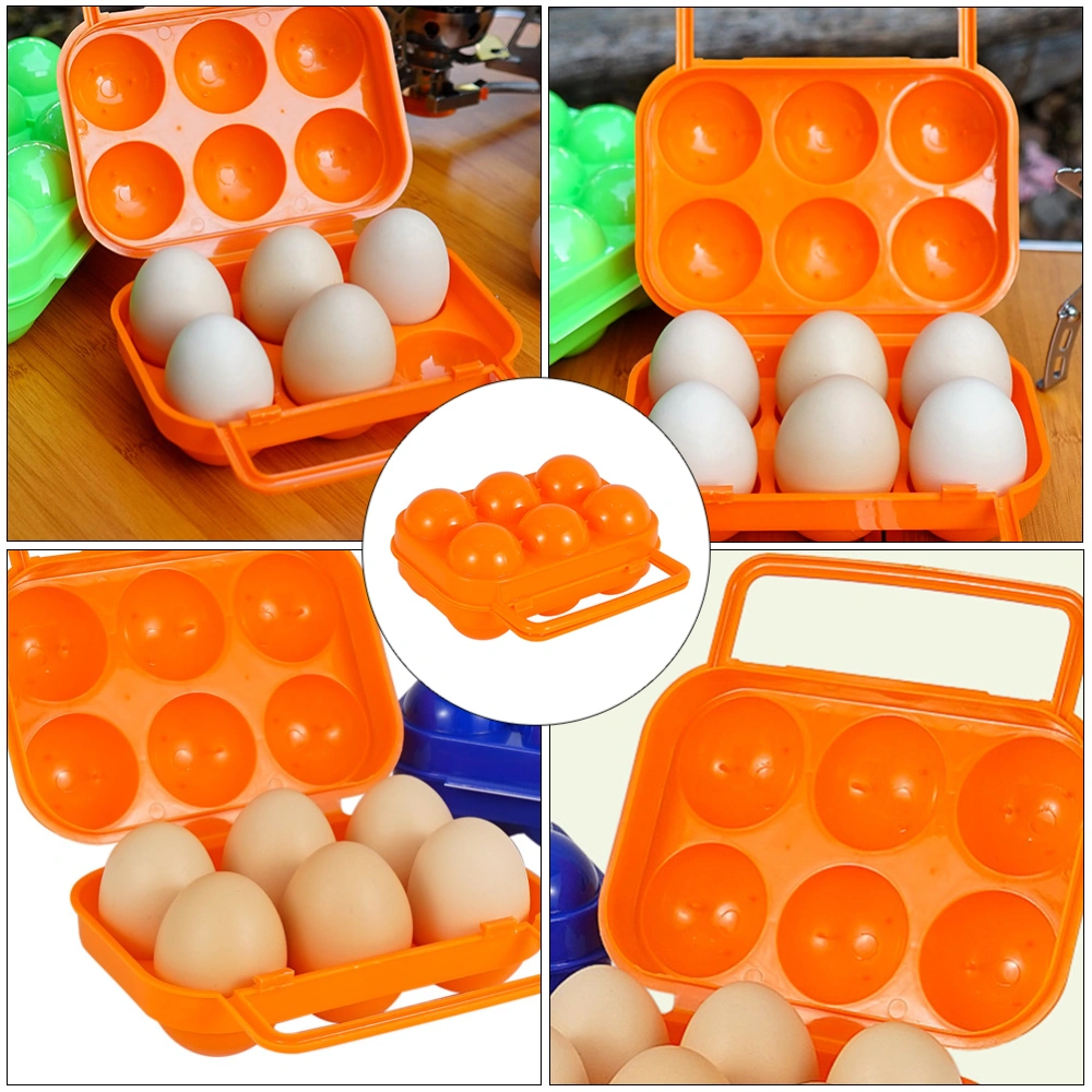 2pcs Outdoor Portable Egg Storage Box Picnic Portable Egg Holder (Orange)