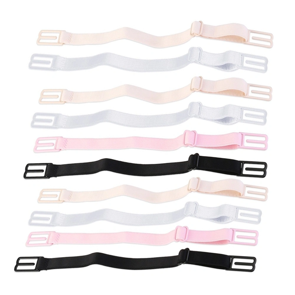 10pcs Women Adjustable Bra Strap Clips Non-slip Bra Buckle Elastic Bra Straps Holder (Random Style)