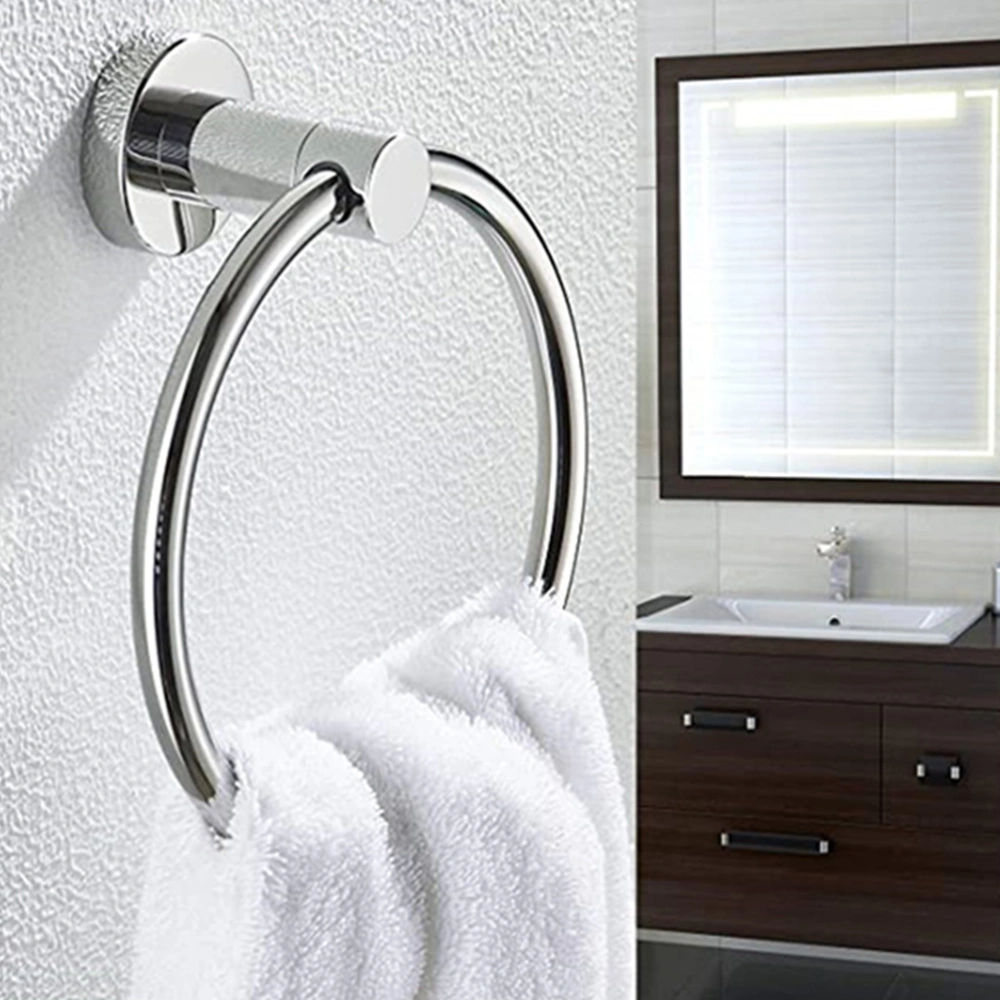 3Pcs Bathroom Towel Ring Paper Towel Storage Rack Towel Hanging Rod Supplies