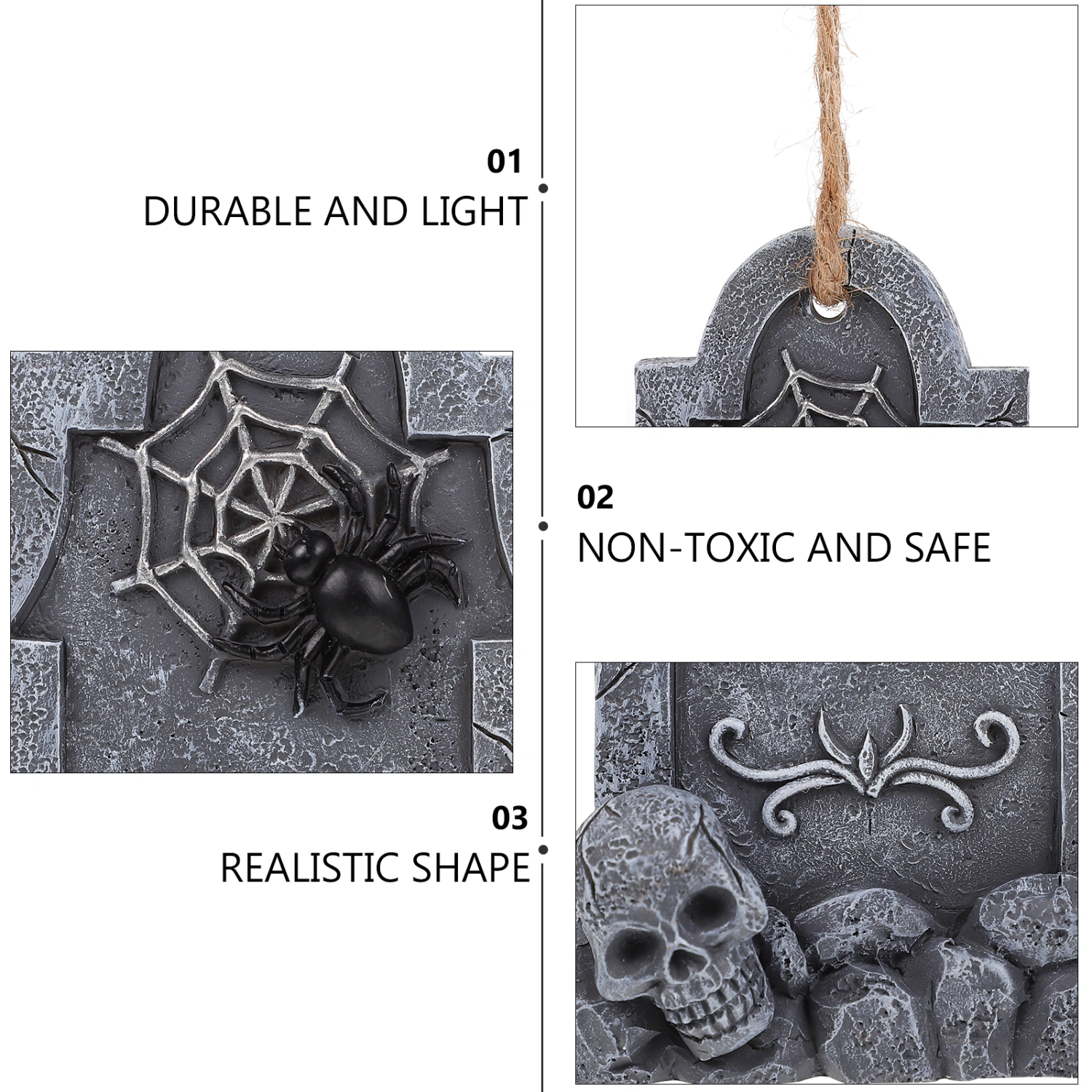 1pc Halloween Fireplace Tag Halloween Decorations Tombstone Hanging (Assorted Color)