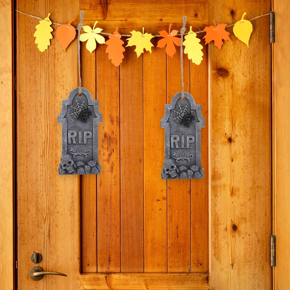 1pc Halloween Fireplace Tag Halloween Decorations Tombstone Hanging (Assorted Color)