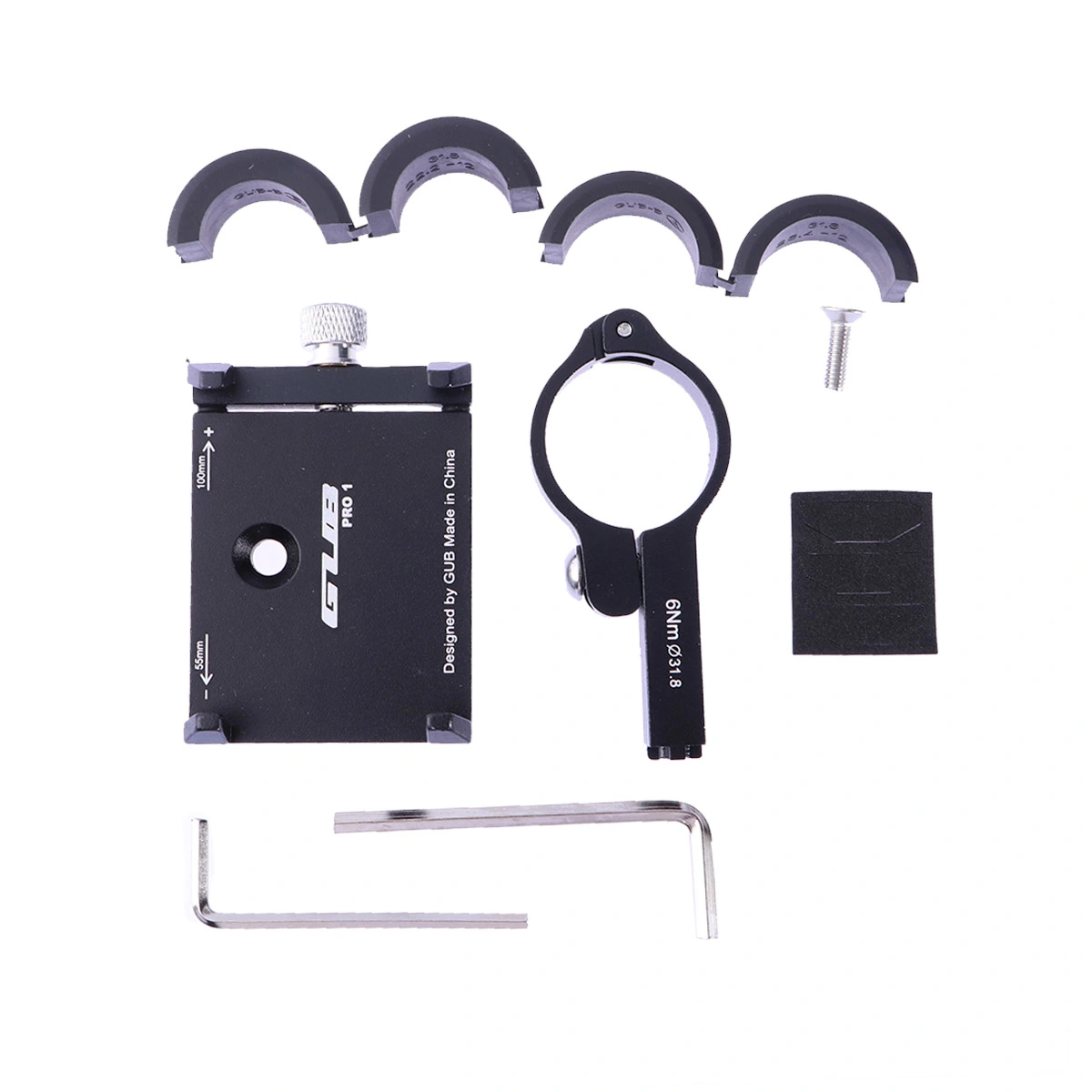 Universal Bike Phone Mount Holder Adjustable Aluminum Alloy Frame Mountain Bike Handlebar Holder Fit for iPhone X/8/8S/7/6s Note 8 S8/9/7 Nexus LG (Black)