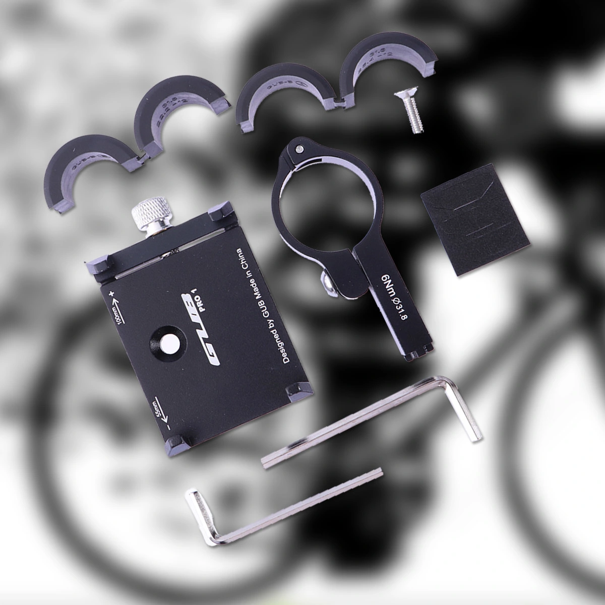 Universal Bike Phone Mount Holder Adjustable Aluminum Alloy Frame Mountain Bike Handlebar Holder Fit for iPhone X/8/8S/7/6s Note 8 S8/9/7 Nexus LG (Black)