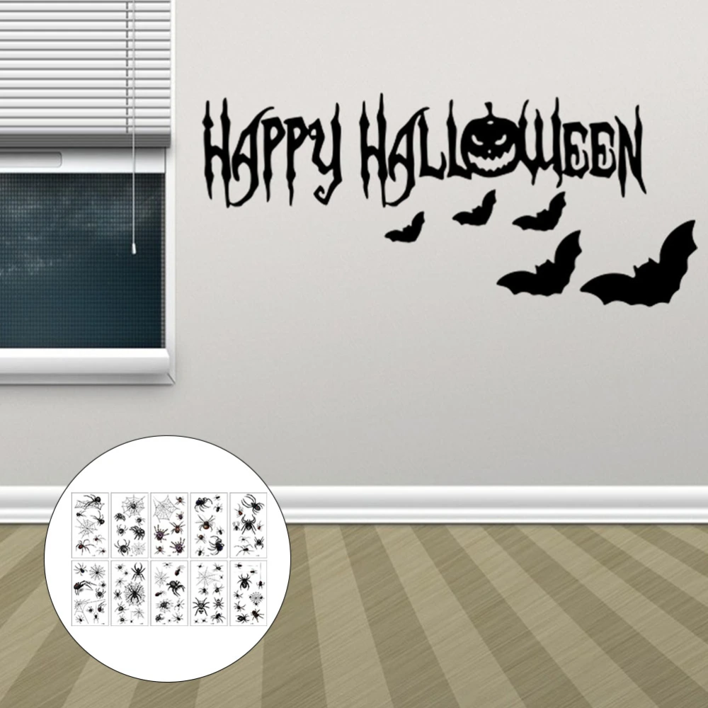 10Pcs Halloween Face Stickers Face Spider Web Party Face Decorations